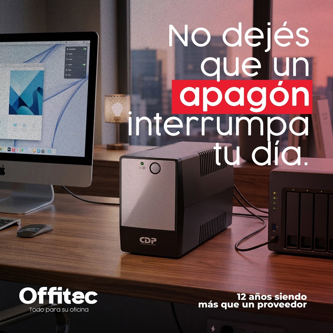 Respaldo de energía para no interrumpir su día — tecnología Offitec